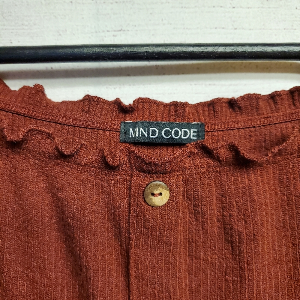 Mind Code Women's Bodycon Off-the-Shoulder Lettuce Edge Ribbed Dress - Picture 3 of 12